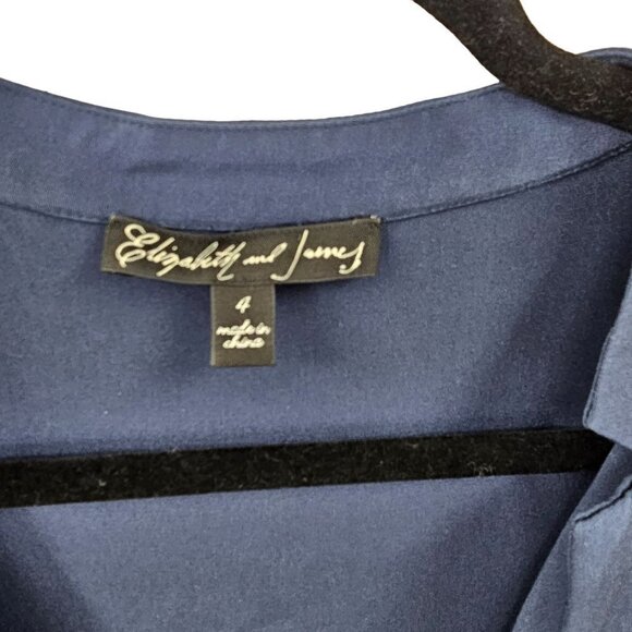 Elizabeth & James Blue Dress Silk Bell Sleeves Designer Revolve Womens Size 4 - Picture 7 of 8